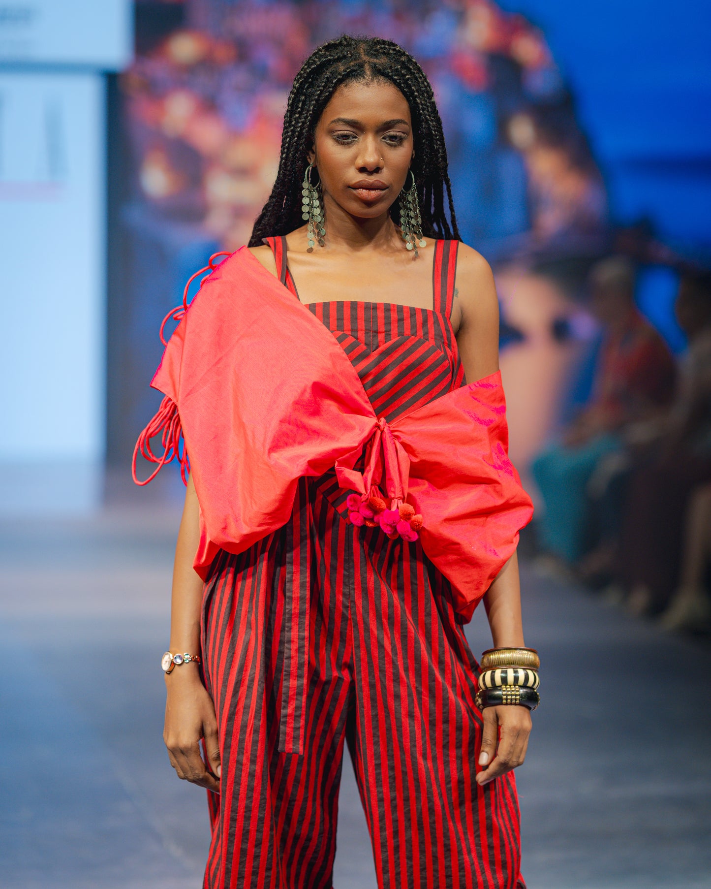 Red Stripes Jumpsuit