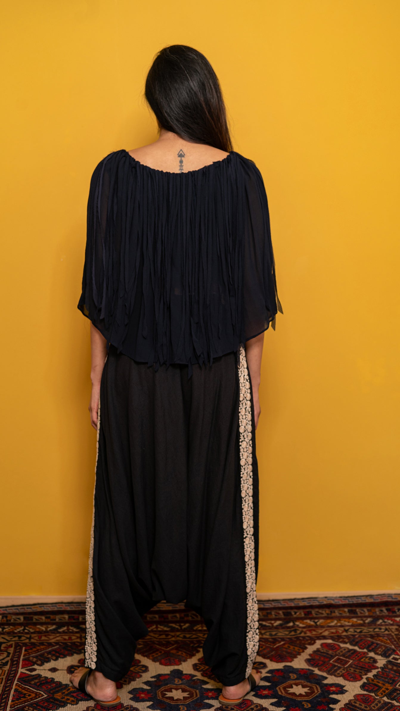 Dhoti pants with embroidery