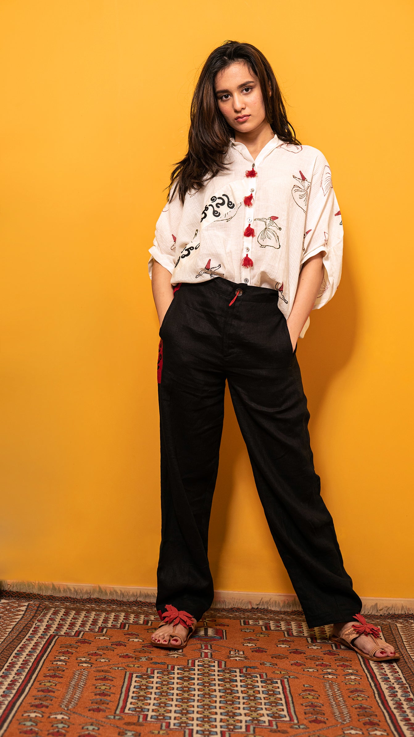 Black linen pants