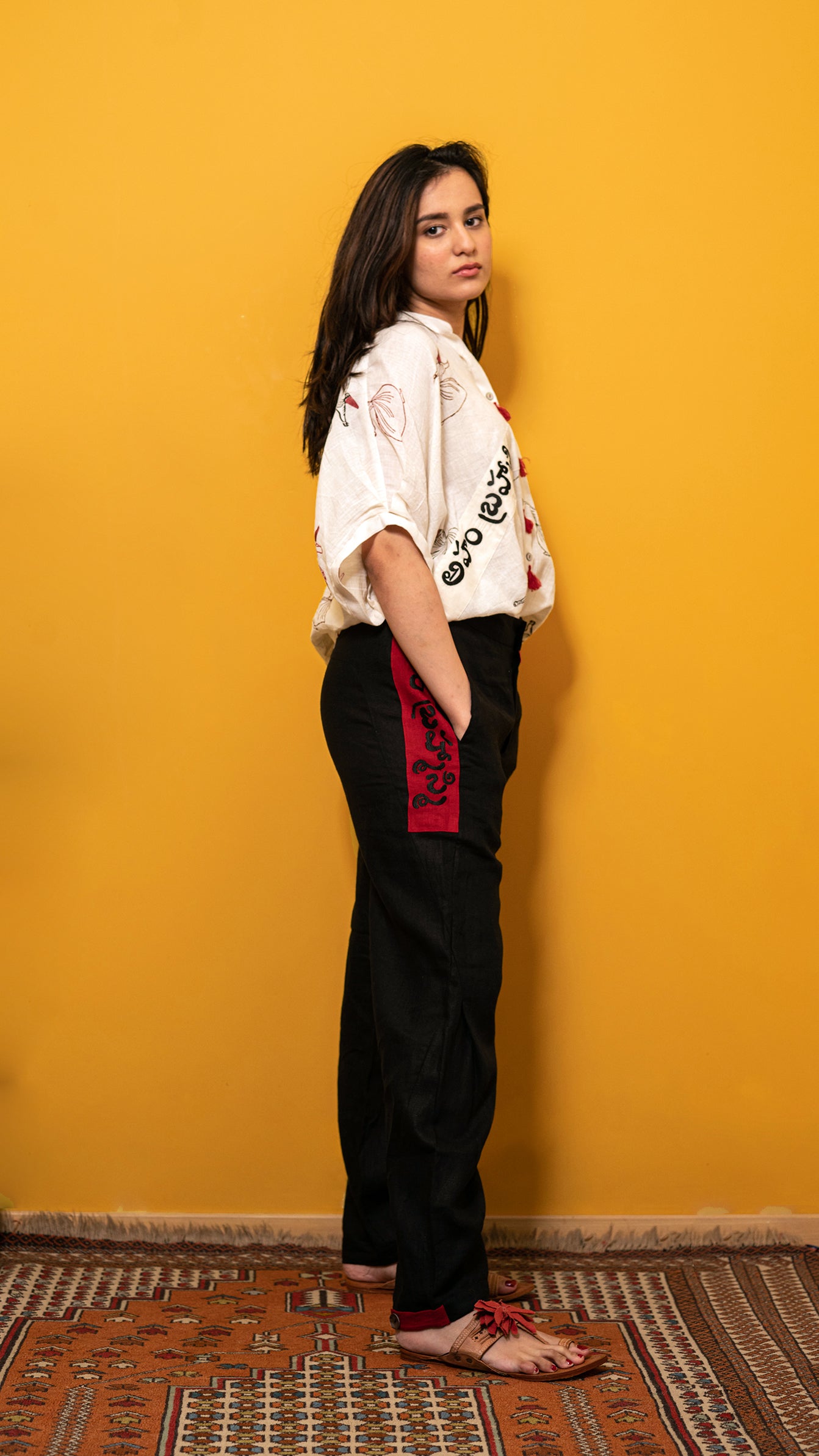 Block print boxy shirt