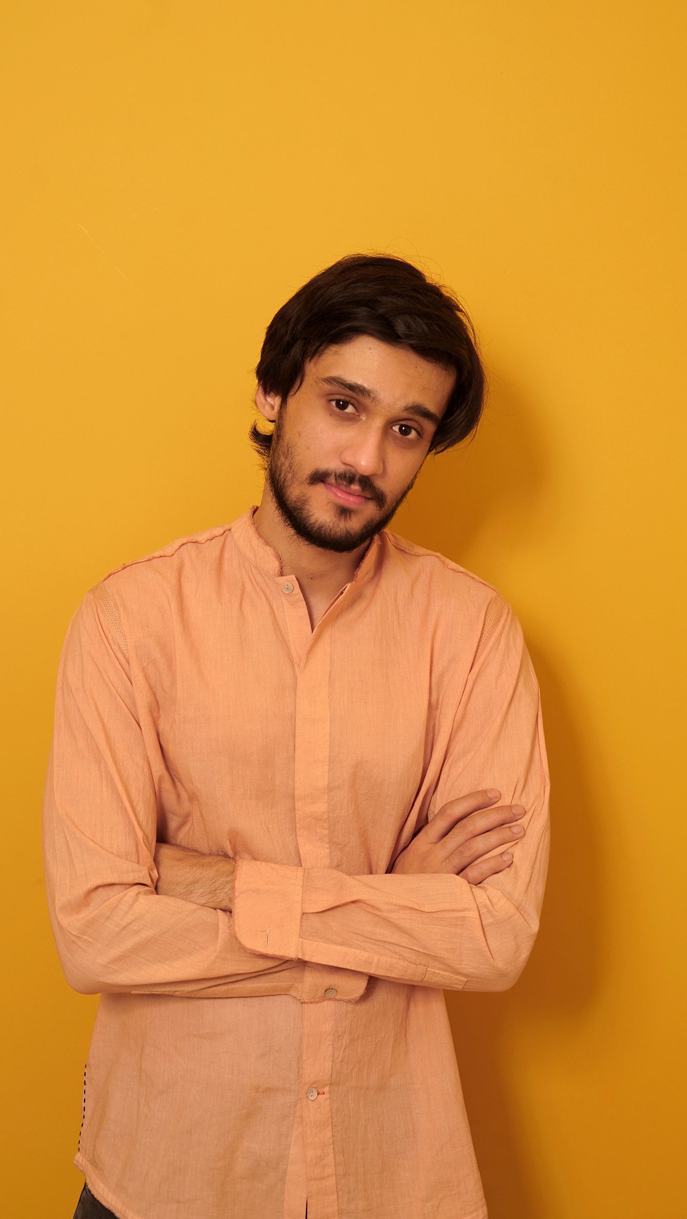 Salmon Pink Cotton voile shirt