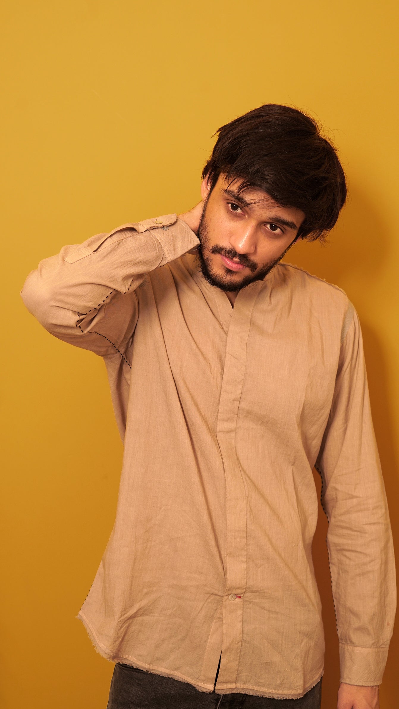 Herlipto /Cotton-Blend Voile Sheer Shirt