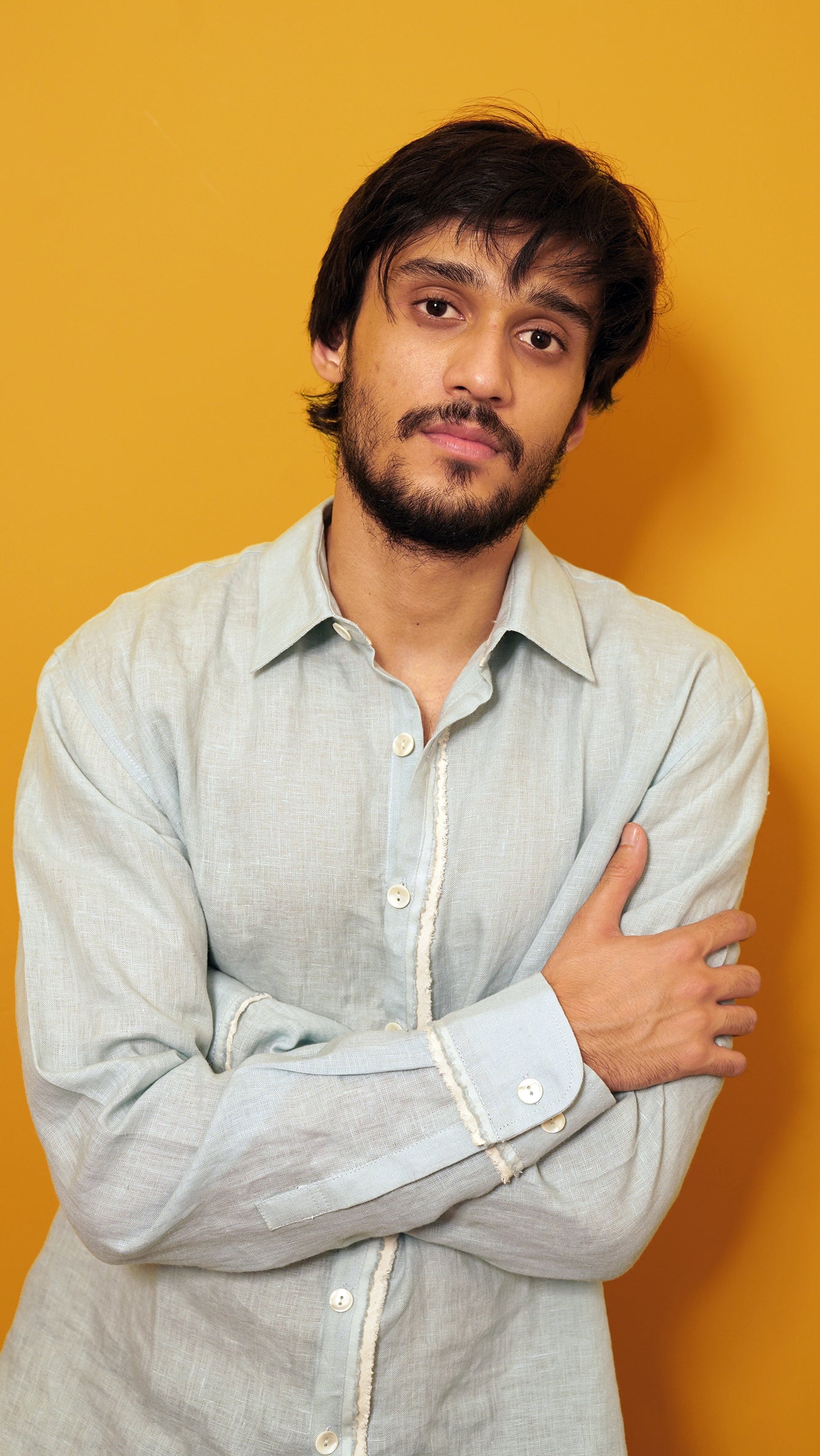 Powder Blue Linen Shirt