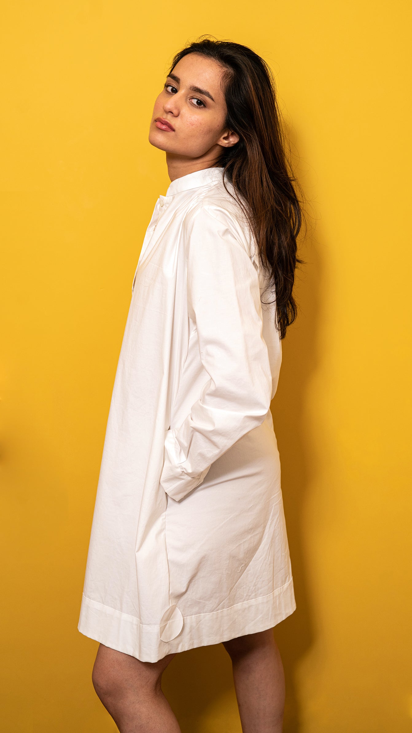 White cotton Aline dress