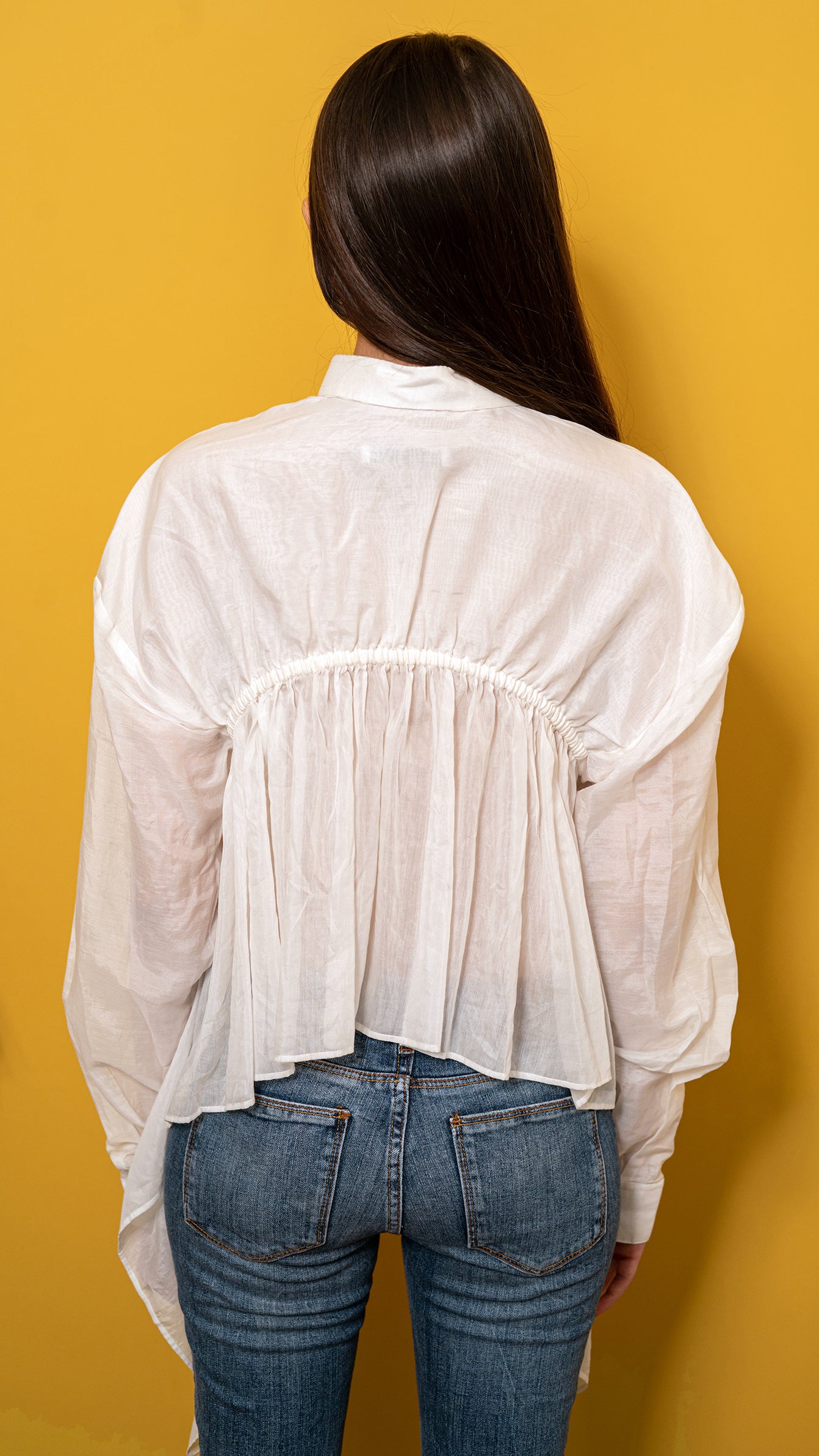 Silk asymmetrical shirt