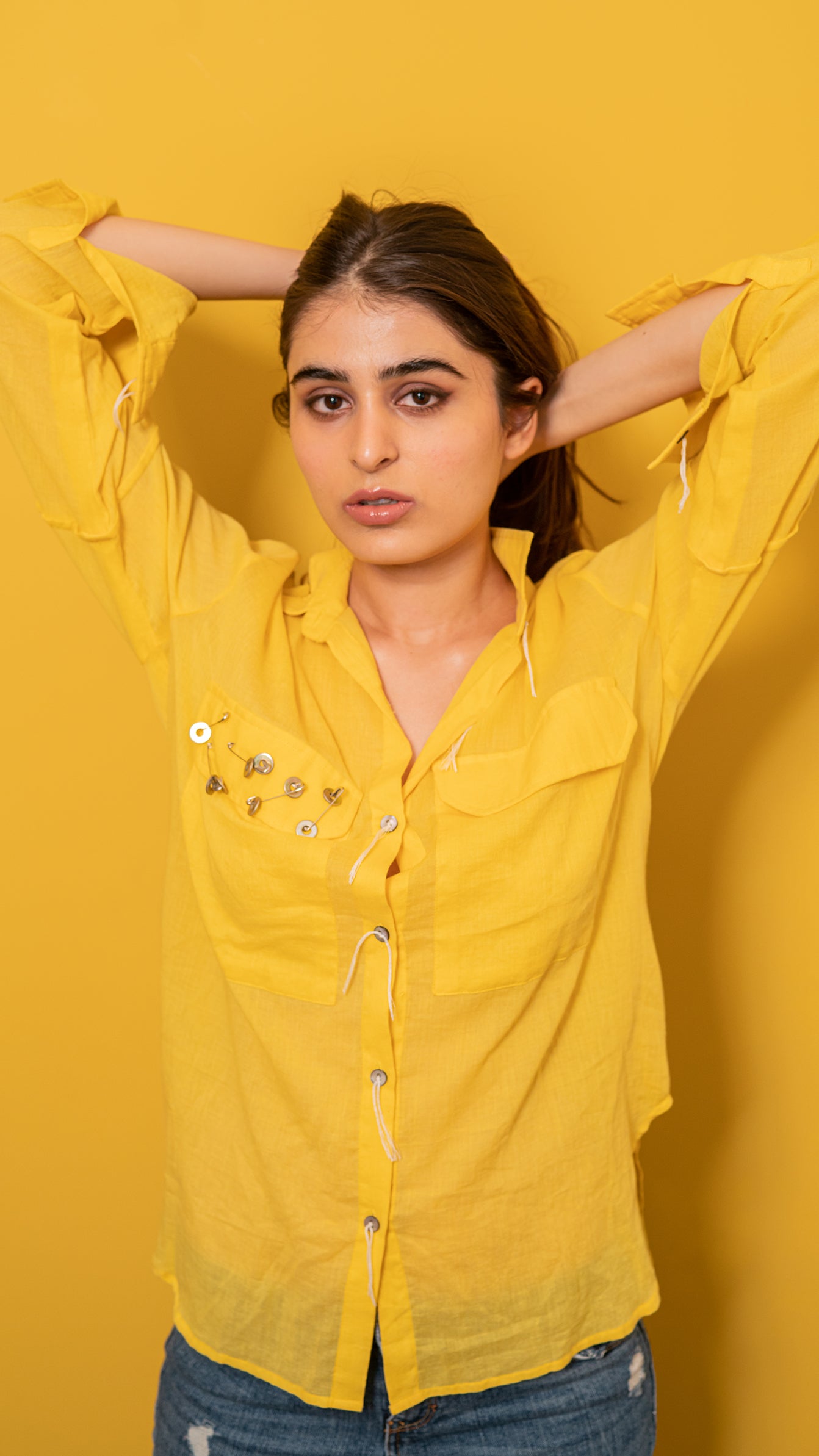 Yellow voile Shirt