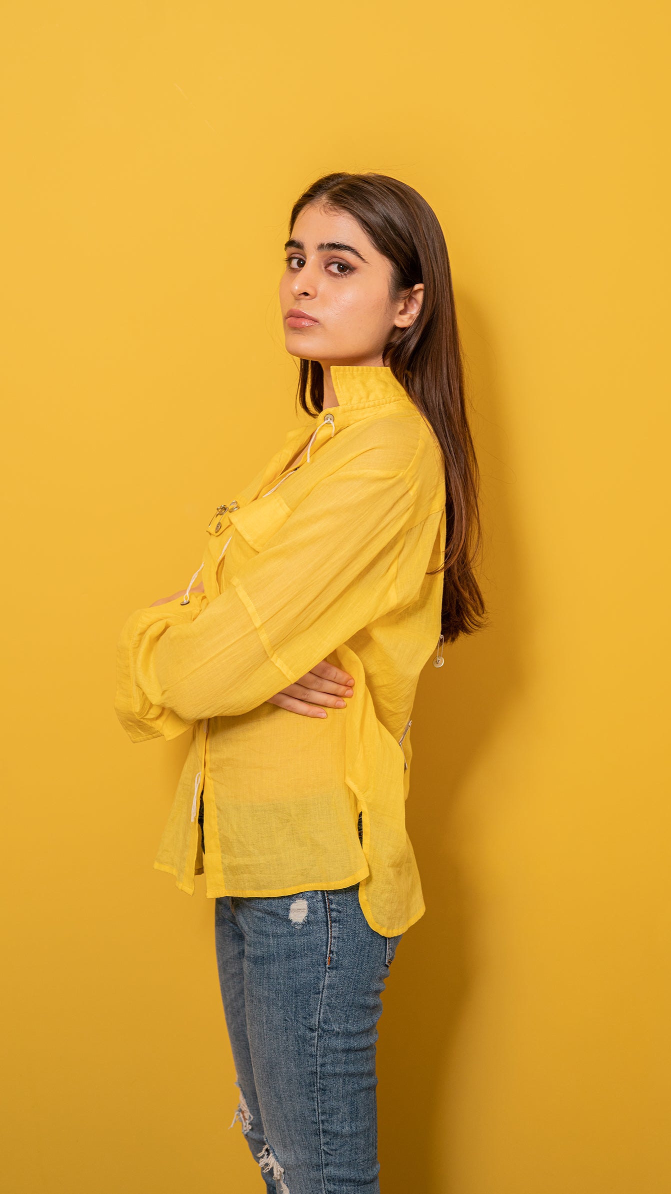 Yellow voile Shirt