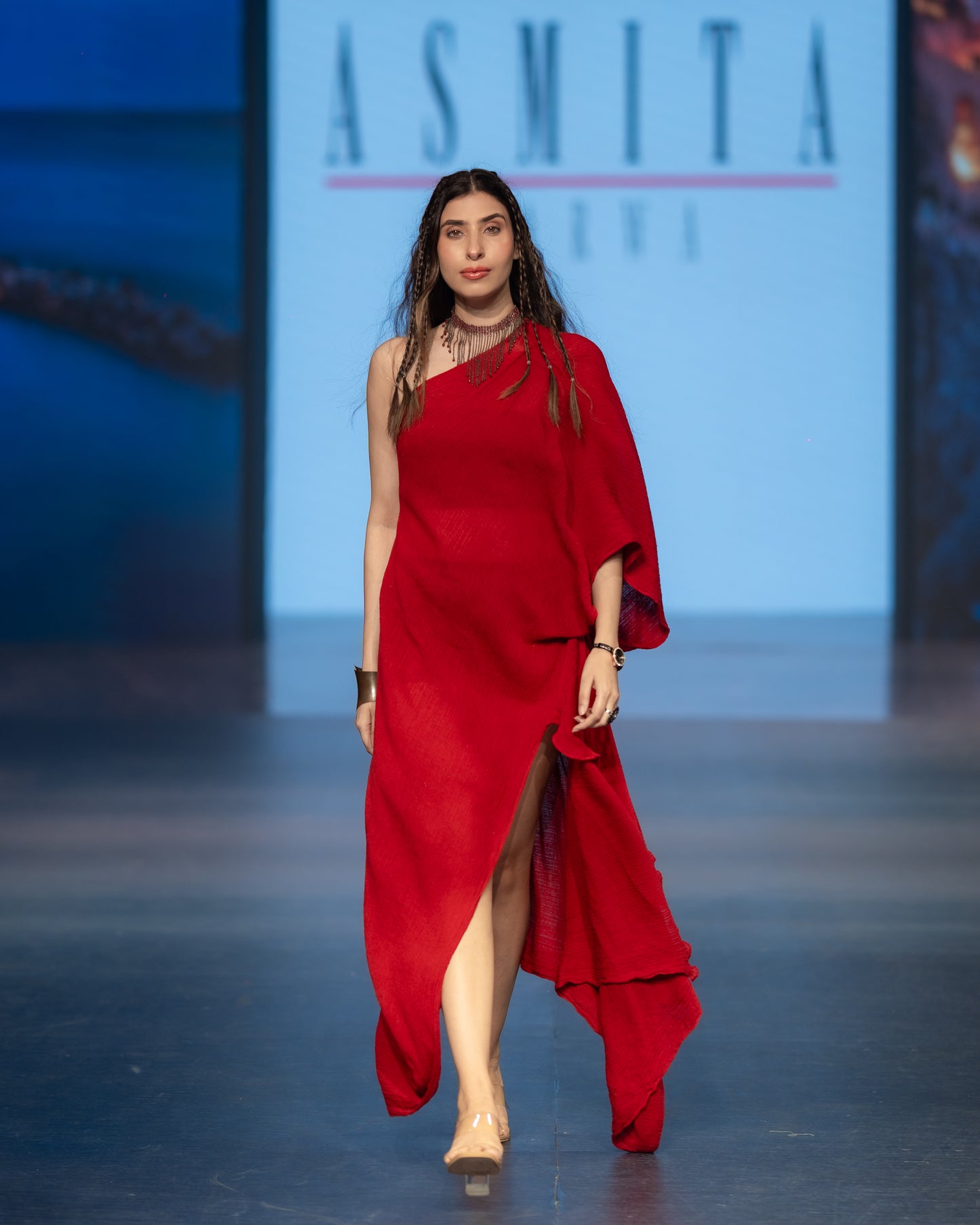 One Shoulder Draped Dress